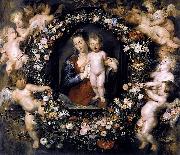 Peter Paul Rubens Madonna on Floral Wreath oil on canvas